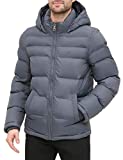 Tommy Hilfiger Men's Hooded Puffer Jacket, Charcoal, Large