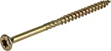 Power Pro 967770 Wood Screws, #9 x 3, Premium Star Drive Indoor Cabinet Screws, Gold Yellow Zinc, 1/4 Keg, 2000 pcs