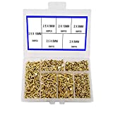 newlng Small Screws Phillips Flat Head Cross Self Tapping Tiny Screw Cabinet Electronic Accessories Screw Multifunctional DIY Micro Woodworking Mini Screw Set Gold 1200PCS