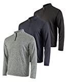 Mens Quarter 1/4 Zip Pullover Long Sleeve Athletic Quick Dry Dri Fit Shirt Gym Running Performance Golf Half Zip Top Thermal Workout Sweatshirts Sweater Jacket - 3 Pack-Set 5,L