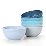 Homestockplus Unbreakable Cereal Bowls 24 OZ Microwave and Dishwasher Safe BPA-Free Eco-Friendly Wheat Straw Bowl Assorted Color Dessert Bowls for Serving Soup, Oatmeal, Pasta and Salad [Set of 6]