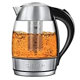 Chefman Electric Glass Kettle Fast Boiling Water Heater w/LED Lights Auto Shutoff & Boil Dry Protection, Separates from Base for Cordless Pouring, BPA Free, Removable Tea Infuser, 1.8 Liters