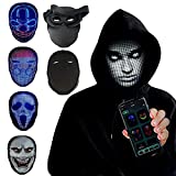 LED Face Changing Mask, Bluetooth Smartphone App, Cosplay Light Up, Digital Face Transforming, Electronic Rechargeable, Programmable, For Adults, Halloween, Parties and Christmas