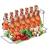 JOOMY Chicken Leg Wing Rack 14 Slots Stainless Steel Metal Roaster Stand Chicken Drumsticks