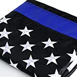 TOPFLAGS Thin Blue Line Flag 3x5 Back the Blue Police Flags, Blue Lives Matter First Responders Outdoor Flag, Embroidered & Sewn Stripe for Outside Indoor