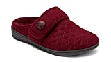 Vionic Women's Indulge Carlin Flannel Mule Slipper- Comfortable Spa House Slippers that include Three-Zone Comfort with Orthotic Insole Arch Support, Medium Fit, Sizes 5-12 Wine 9 US