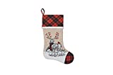 Comfy Hour Joyful Holiday Collection 20" Christmas Wreathed Reindeer Stocking, Polyester