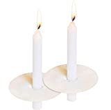 200 Church Candles with Drip Protectors for Devotional Candlelight Vigil Service, Box of 200 Candles, Unscented White 5" H X 1/2" D, No Smoke