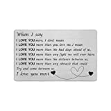 When I Say I Love You More, I Love You Most Gifts for Husband, Engraved Wallet Card Insert for Men, Personalized Anniversary Present Idea