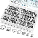 TICONN 60PCS Hose Clamp Set - 1/4''–1-1/2'' 304 Stainless Steel Worm Gear Hose Clamps for Pipe, Intercooler, Plumbing, Tube and Fuel Line