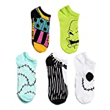 Nightmare Before Christmas Outfits & Faces 5-pack Women's No Show Socks