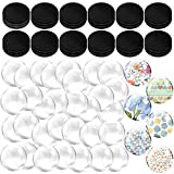 72 Pieces Crafts Magnets Glass Set Round Fridge Magnets with Adhesive Backing and Transparent Clear Glass Cabochons for DIY Refrigerator Magnets Crafts Pendants (1 Inch)