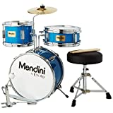 Mendini By Cecilio Kids Drum Set - Junior Kit w/ 4 Drums (Bass, Tom, Snare, Cymbal), Drumsticks, Drum Throne - Beginner Drum Sets & Musical Instruments