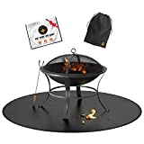 Fire Pit Mats for Under Fire Pit - 48" , Fireproof Grill Mats for Outdoor Grill Deck Protector, Mat for Under BBQ, Patio Mat