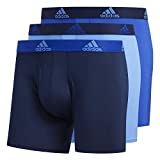 adidas Men's Performance Boxer Briefs Underwear (3-pack), Real Blue/Collegiate Navy | Bold Blue/Collegiate Navy | Collegiate Navy/Bold Blue, Small