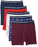 Amazon Essentials Men's 5-Pack Tag-Free Boxer Briefs, Summer Fun, XXL