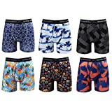Warriors & Scholars | Mens Boxer Briefs 6 Set Multi Pack | Men's No Ride Up Underwear Boxers for Men, Youth Pack 15 W/Fly, X-Large