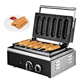 DNYSYSJ Hotdog Waffle Maker Machine Electric Corn Dog Maker 6 Slice Non-Stick Stainless Steel Waffle Baker Machine