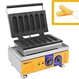 Hanchen Commercial Hot Dog Waffle Machine 6Pcs Corn Dog Waffle Maker for Restaurant Bakeries Snack Bar Home Commercial Use