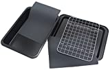 Checkered Chef Toaster Oven Pans - 5 Piece Nonstick Bakeware Set Includes Baking Trays, Rack and Silicone Baking Mats - Best Accessories For Toaster and Convection Ovens