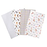 Trend Lab 4 Pack Flannel Burp Cloth Set, (103760), Farm Friends