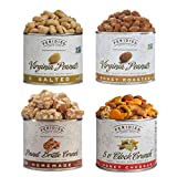 FERIDIES Assorted Snack Nut Gift Pack Salted and Honey Roasted Virginia Peanuts, Peanut Brittle and 5 O'Clock Crunch