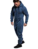 COOFANDY Mens Hooded Jumpsuits Full zip One Piece Lightweight Romper Athletic Running Jogging Tracksuit with Pokects
