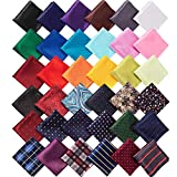 SATINIOR 36 Pieces Pocket Square Handkerchief Soft Colored Hankies for Men Party Wedding, As Pictures Shown, 21 x 21 cm/ 8.3 x 8.3 inch