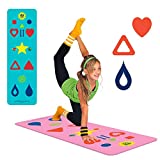 Kids Yoga Mat, pink + Free Yoga Game App & How-To Poster - Phresh Chi Mat - Exercise Game – Easy to Learn, Makes Yoga Fun - Helps Alignment, Flexibility, Weight-loss, and Mindfulness - Great for Kids & Family Yoga