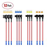 Nilight 12 Pack 12V Car Add-a-Circuit Fuse Tap Standard Mini Micro2 and Low Profile Fuse Taps 4 Types ATO ATC ATM APM Fuse Holder for Cars Trucks Boats