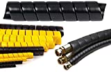 Electriduct 3/4 Inch Heavy Duty Spiral Wrap HDPE Flexible Plastic Cable Sleeve Hose Protector 25 Feet - Black