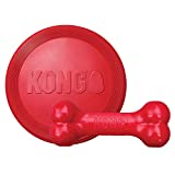 KONG - Goodie Bone and Flyer - Durable Rubber Chew Bone and Flying Disc - for Large Dogs