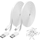 2 Pack 20FT Power Extension Cable Compatible with WyzeCam, Wyze Cam Pan, NestCam Indoor,Blink, Yi Camera,Amazon Cloud Camera,USB to Micro USB Durable Charging and Data Sync Cord(White)