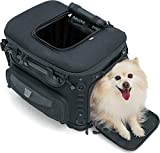Kuryakyn 5288 Grand Pet Palace: Portable Weather Resistant Motorcycle Dog/Cat Carrier Crate for Luggage Rack or Passenger Seat with Sissy Bar Straps, Black