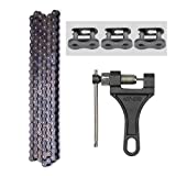 420 Motorcycle Chain - 420 Standard Roller Chain for 110cc 125cc Go kart Dirt Pit Bike ATV Quad Scooter Mini Bike, Total 132 Links, Free Chain Breaker Included