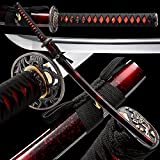 Real Katana Samurai Swords,Razor Sharp Handmade Katana,Battle Ready Japanese Swords Full Tang Blade High Carbon Steel Traditional Heat Tempered (Sun Flowers