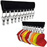 LokiEssentials Hat Organizer Holder for Hanger (2 Pack) Hat Storage for Room & Closet, 10 Large Holder Clips to Hang Baseball Hats, Ball Caps, Winter Beanie & Accessories, Fits All Size Hangers