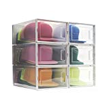 Boxy Concepts Hat Organizer for Baseball Caps (Pack of 6) - Transparent Hat Storage Box and Hat Holder with Click-Lock Door and Odor Vents â€“ Easy Assembly Hat Rack System for Stylish Hat Display