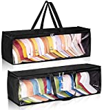 MISSLO 2 Packs Hat Organizer for Baseball Caps for Closet Cap Storage Organizer with Durable Handles Large Hat Holder for Travel, Black