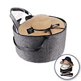 TreeHouse London XL Felt Hat Storage Box with Lid (17.5"D x 11.5'' H) - Luxury Travel Hat Boxes for Men & Women - Collapsible Hat Organizer - Stuffed Animal Toy Storage Bin Bag - Dust Dirt Proof Cover