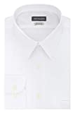 Van Heusen Men's Poplin Regular Fit Solid Point Collar Dress Shirt, White, 15.5" Neck 32"-33" Sleeve