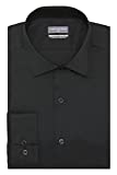 Van Heusen Men's Dress Shirt Slim Fit Ultra Wrinkle Free Flex Collar Stretch, Black, 14"-14.5" Neck 32"-33" Sleeve