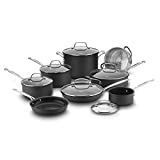 Cuisinart 14-Piece Cookware Set, Chef's Classic NonStick Hard Anodized, Gray, 66-14N