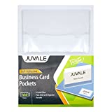 Juvale 100 Pack Business Cards Pocket Holder, Self Adhesive Clear Plastic Protector Sleeve (3 1/2 x 2 in, Top Load)