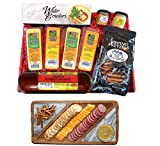 Specialty Gift Basket - features Smoked Summer Sausages, 100% Wisconsin Cheeses, Crackers, Pretzels & Mustard. Best Birthday Gifts , Valentine's Day Gifts. Cheese Gifts!