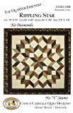 Calico Carriage Quilt Designs Rippling Star Quilt Pattern, No Diamonds, No"Y" Seams, Fat Quarter Friendly, 4 Size Options (CCQD155B)