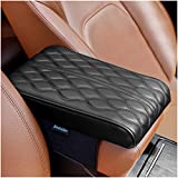 Seasider Car Center Console Cover, Memory Foam Car Armrest Cushion, Black Auto Arm Rest Pad, Leather Middle Consoles Protector, Hand Rest Pillow for SUV/Truck/Vehicle