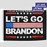 Let’s Go Brando-n Suit, Including 3*5 Ft Flag with Brass Grommets, 2 Sitckers. Vivid Color Lets G-o Bran-don F-J-B Indoor Outdoor Flags & Banners Sign, Waterproof Stickers. (black)