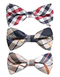 HISDERN 3/6 Pack Mixed Design Pre-tied Bow Ties with Adjustable Neck Band, Bowties - Multiple Sets