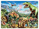 Ceaco 100 Piece Dino Glow, Glow in The Dark - Dino Party Jigsaw Puzzle, Kids and Adults